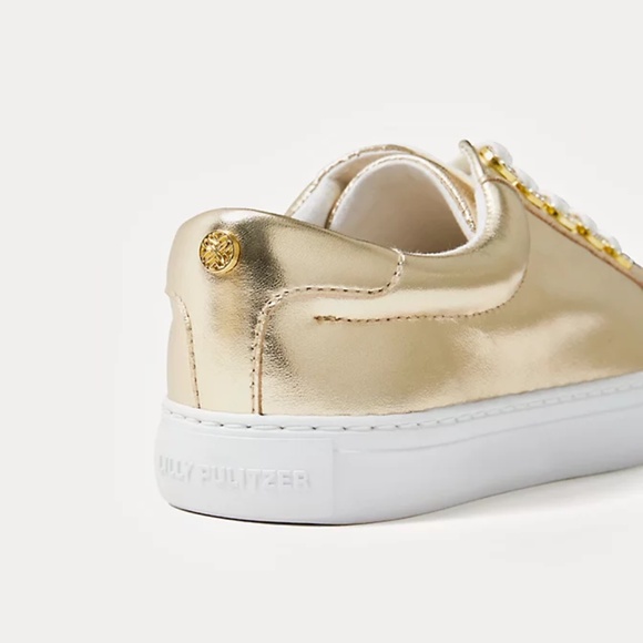 *NWT* Lilly Pulitzer Lux Hallie Sneaker - Gold Metallic (Size 6) - Picture 2 of 6
